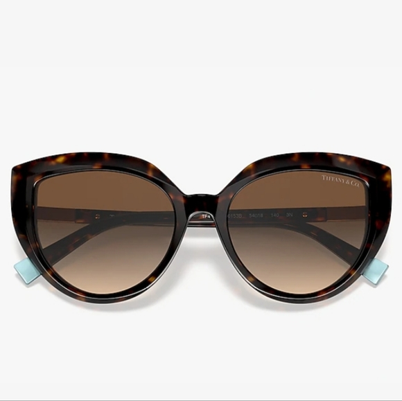 Tiffany & Company TF4170 Logo T Cat Eye Sunglasses in Havanah Brown.  MA#621 - Picture 5 of 17